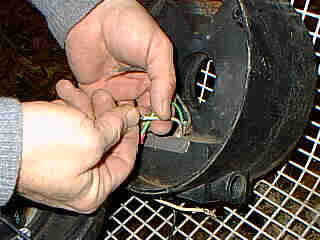 ...preparing the wires for connection to the motor..