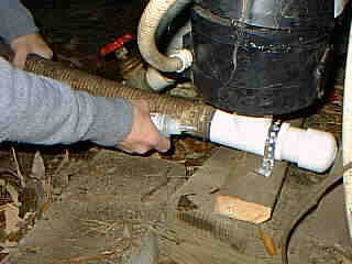 Using PeViCol to re-attach the plumbing to the new fitting